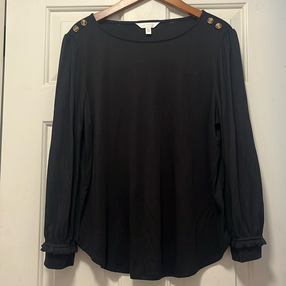 LC Lauren Conrad Smocked Cuff Top